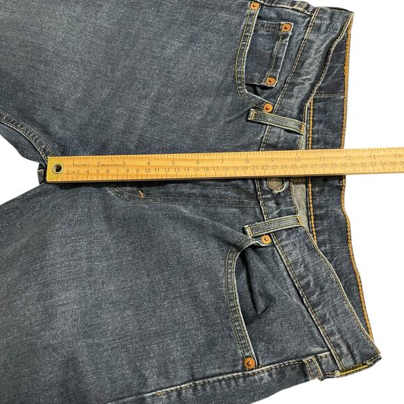 Levis 505 Mens Jeans Size 30 Mid Rise Regular Fit Straight Leg Denim Dark Wash - Picture 11 of 12
